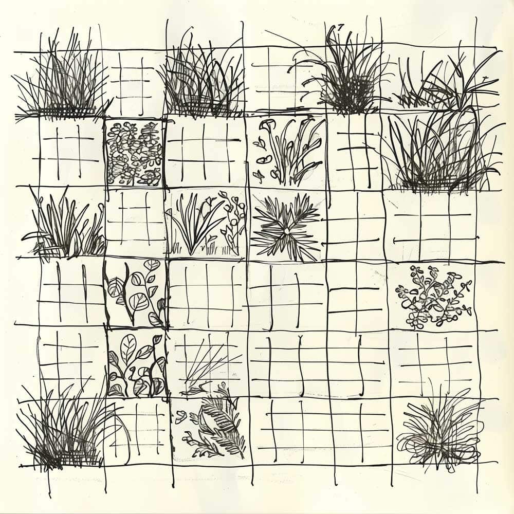 marshallcutchin a simple hand drawn sketch of a landscape grid